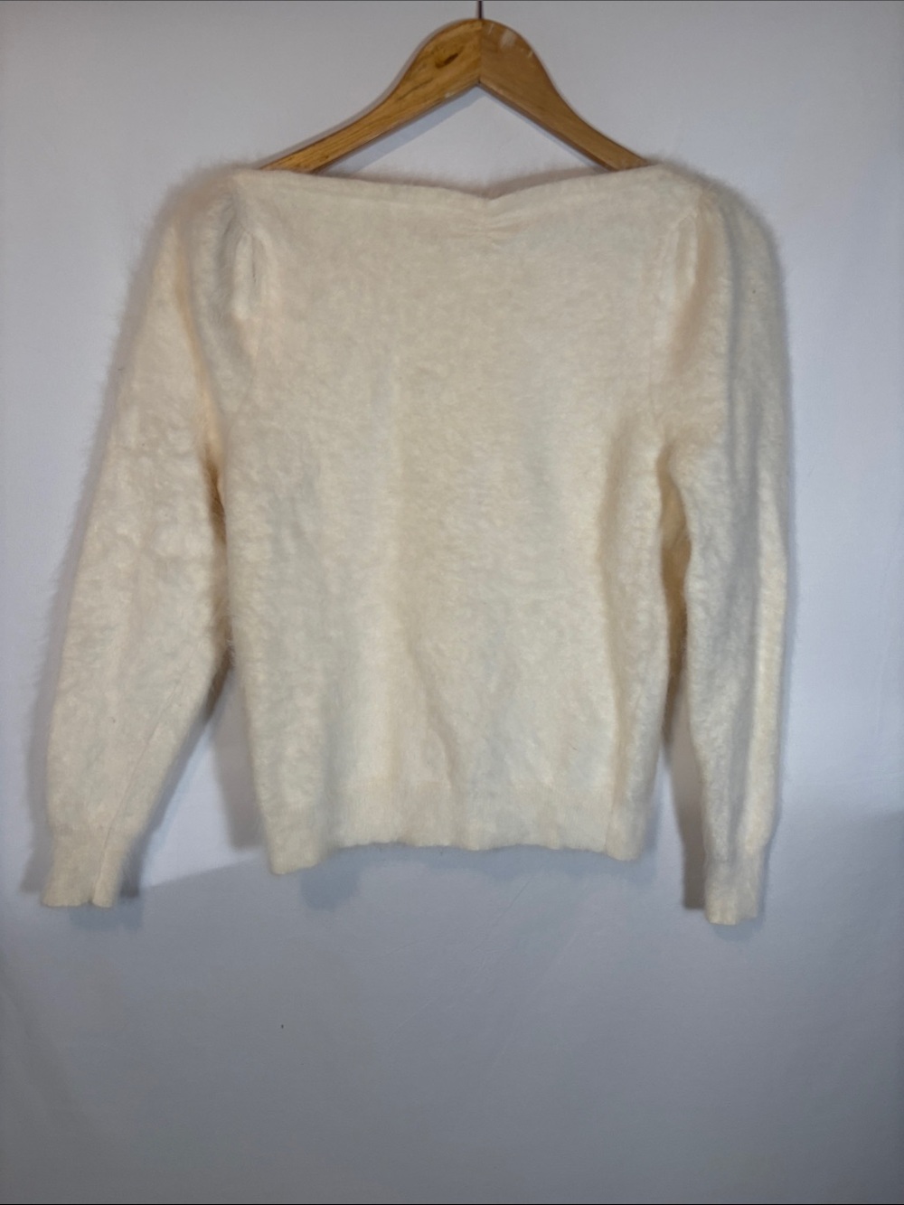 Vintage Cream Fuzzy Knit Sweater